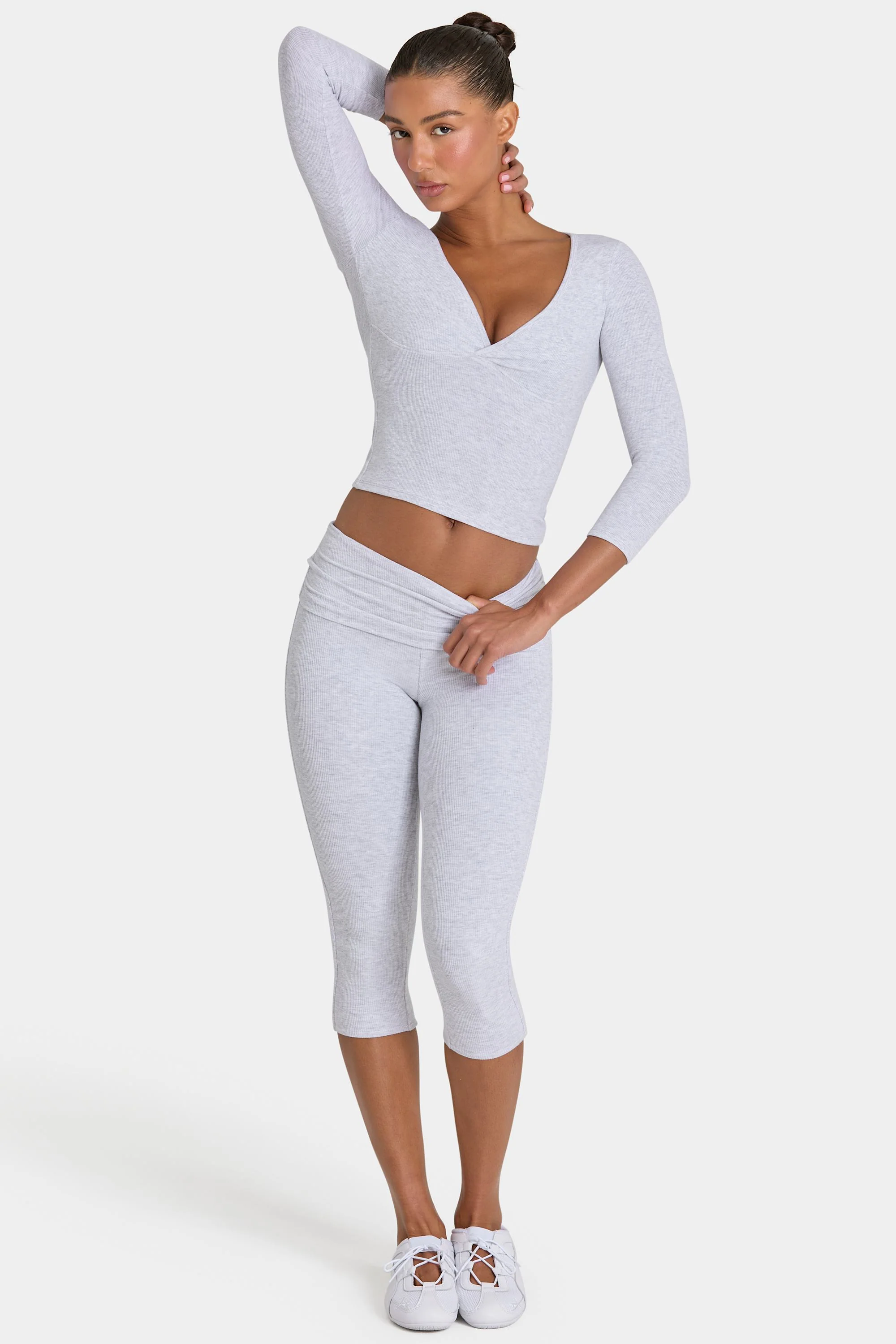 ButterCloud™ Capri Leggings in Grey Marl - Image 5