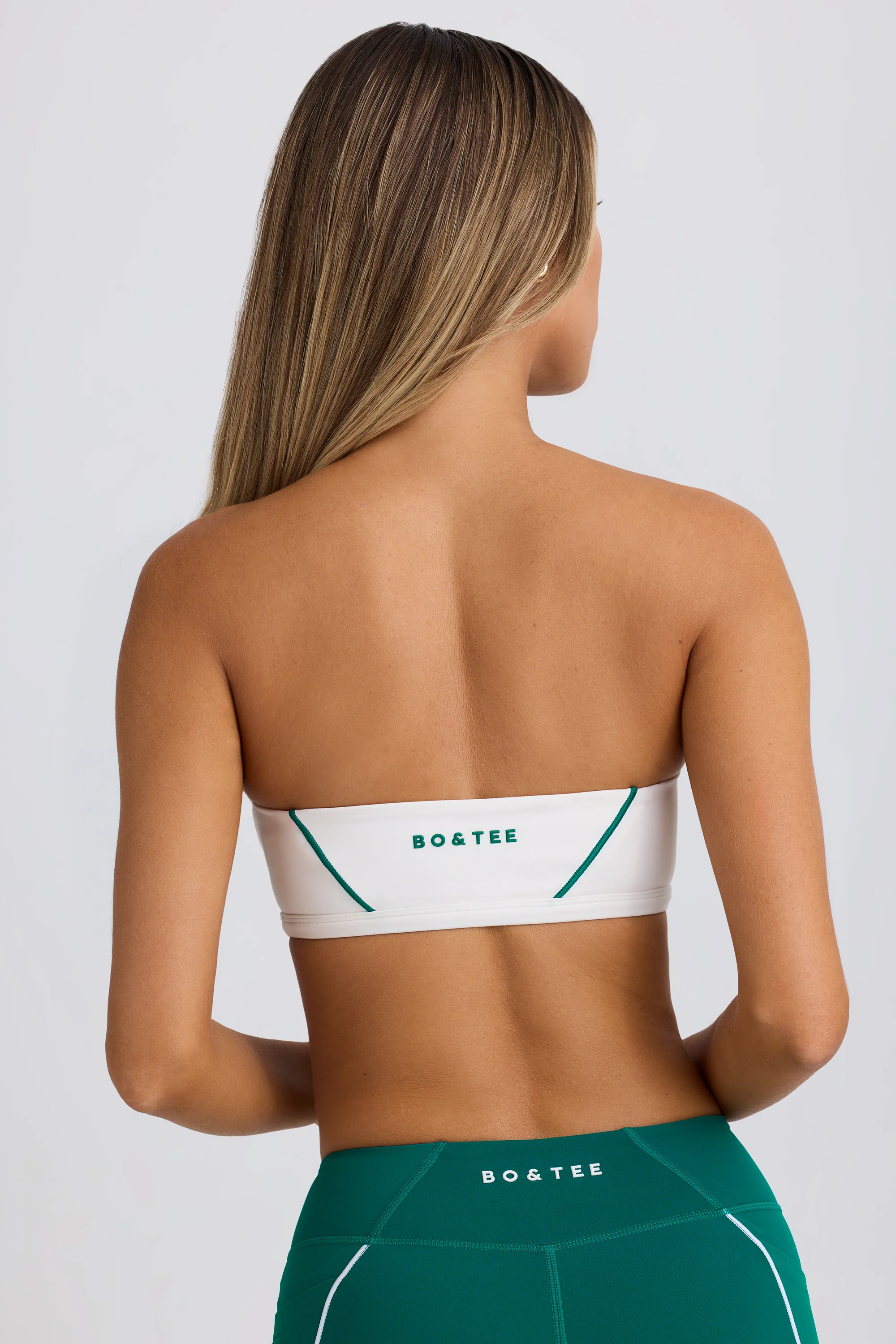 Soft Active Bandeau Sports Bra in White - Image 3