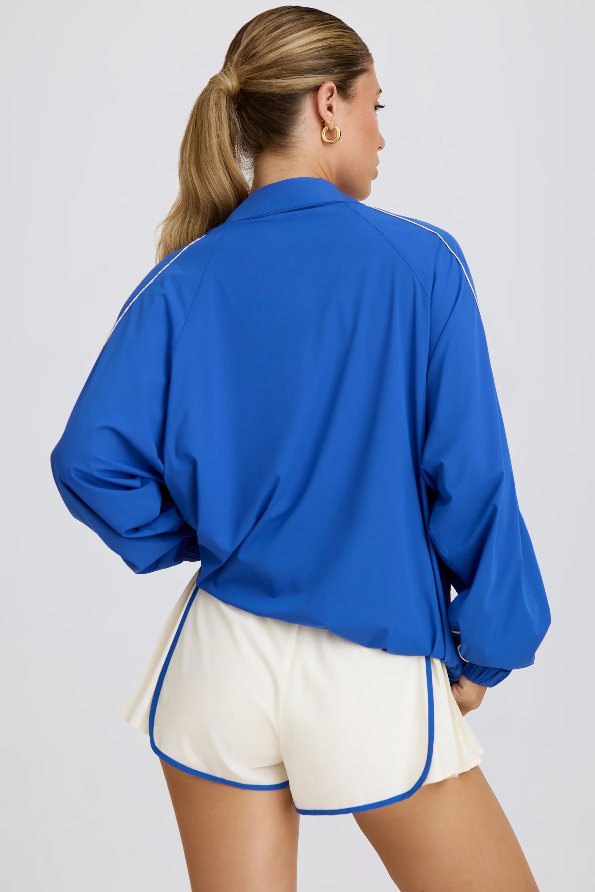 Oversized Track Jacket in Cobalt - Image 3