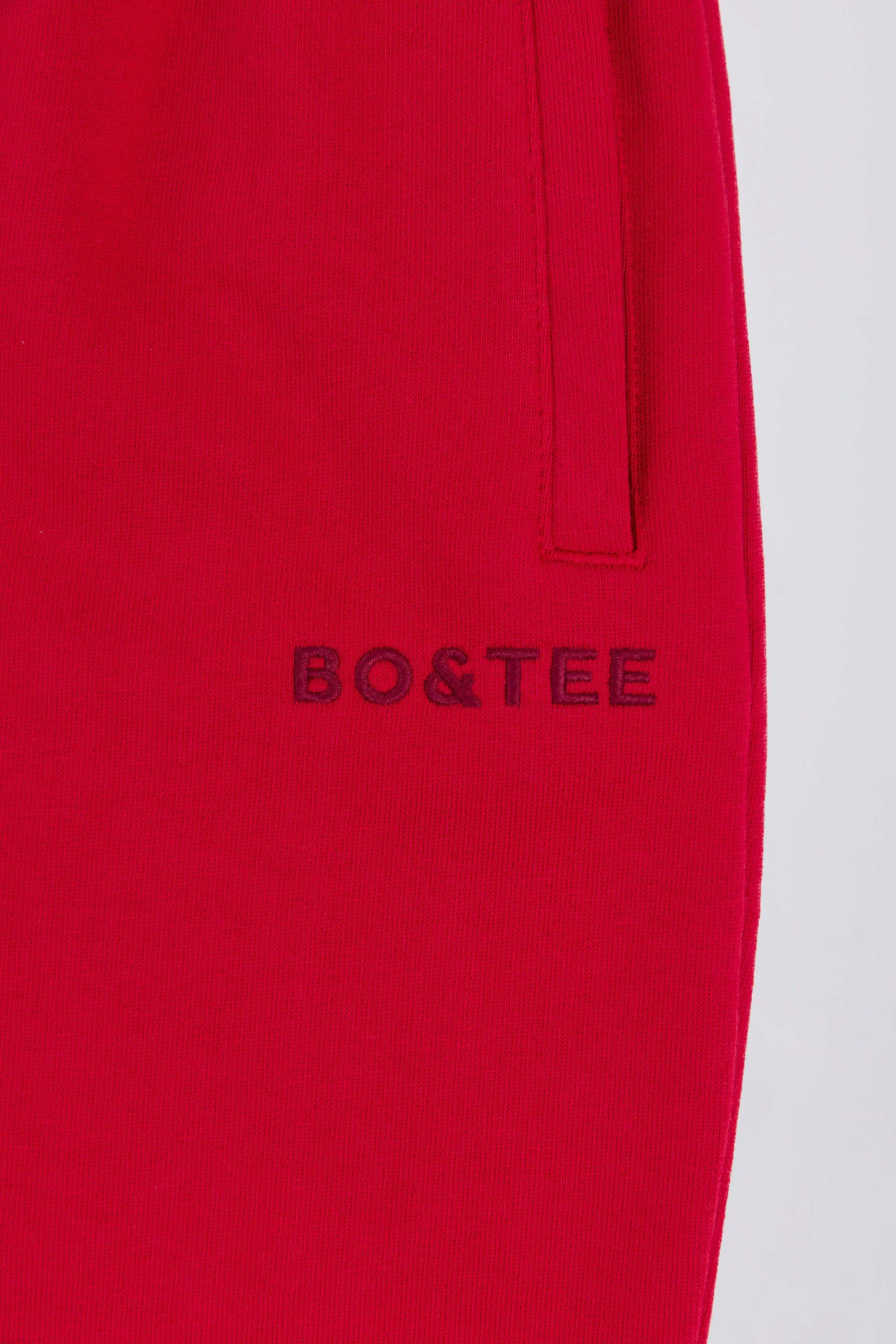 Soft Cotton Jersey Mid-Rise Wide-Leg Joggers in Hot Red - Image 4