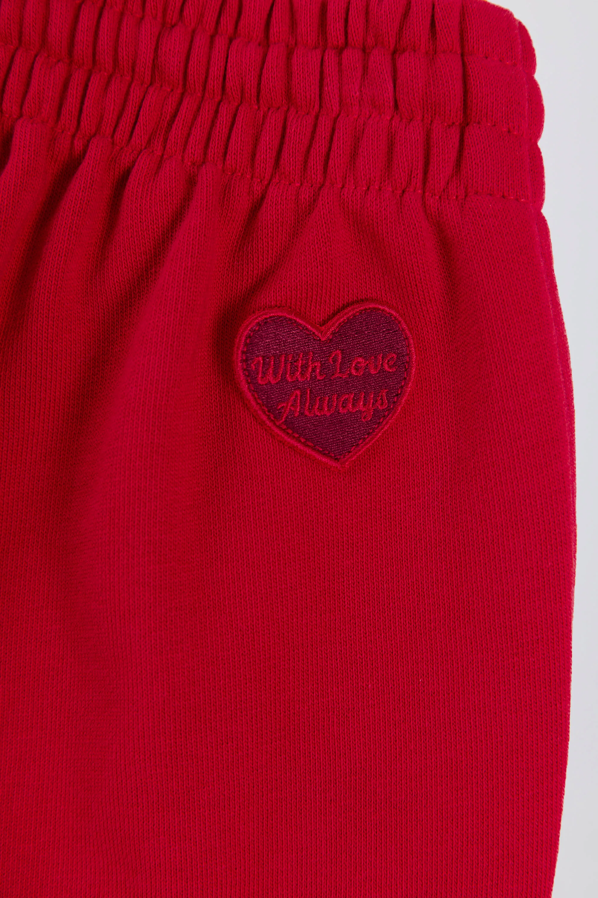 Soft Cotton Jersey Mid-Rise Wide-Leg Joggers in Hot Red - Image 5