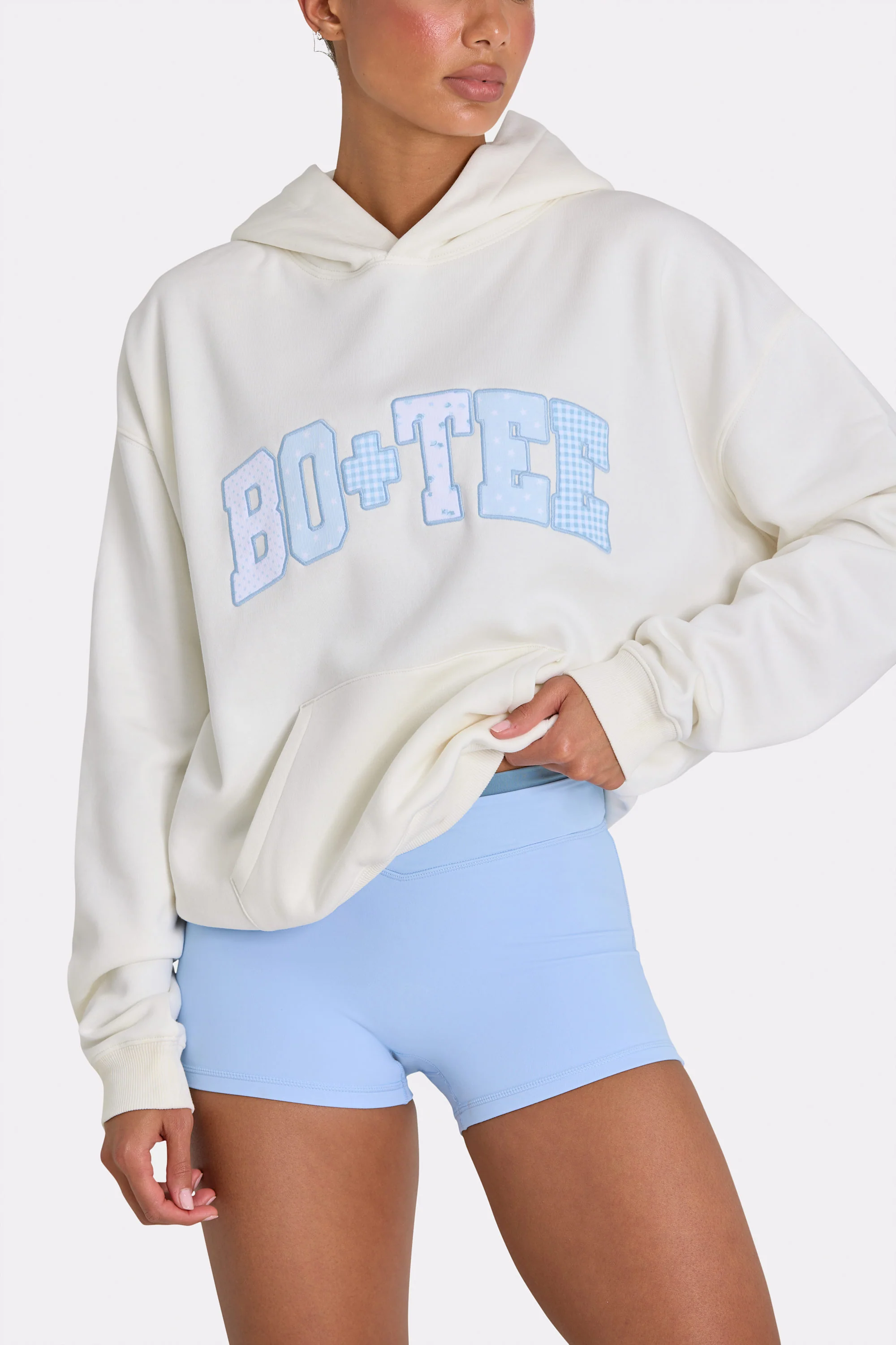 Oversized Applique Hoodie in Coconut - Image 2