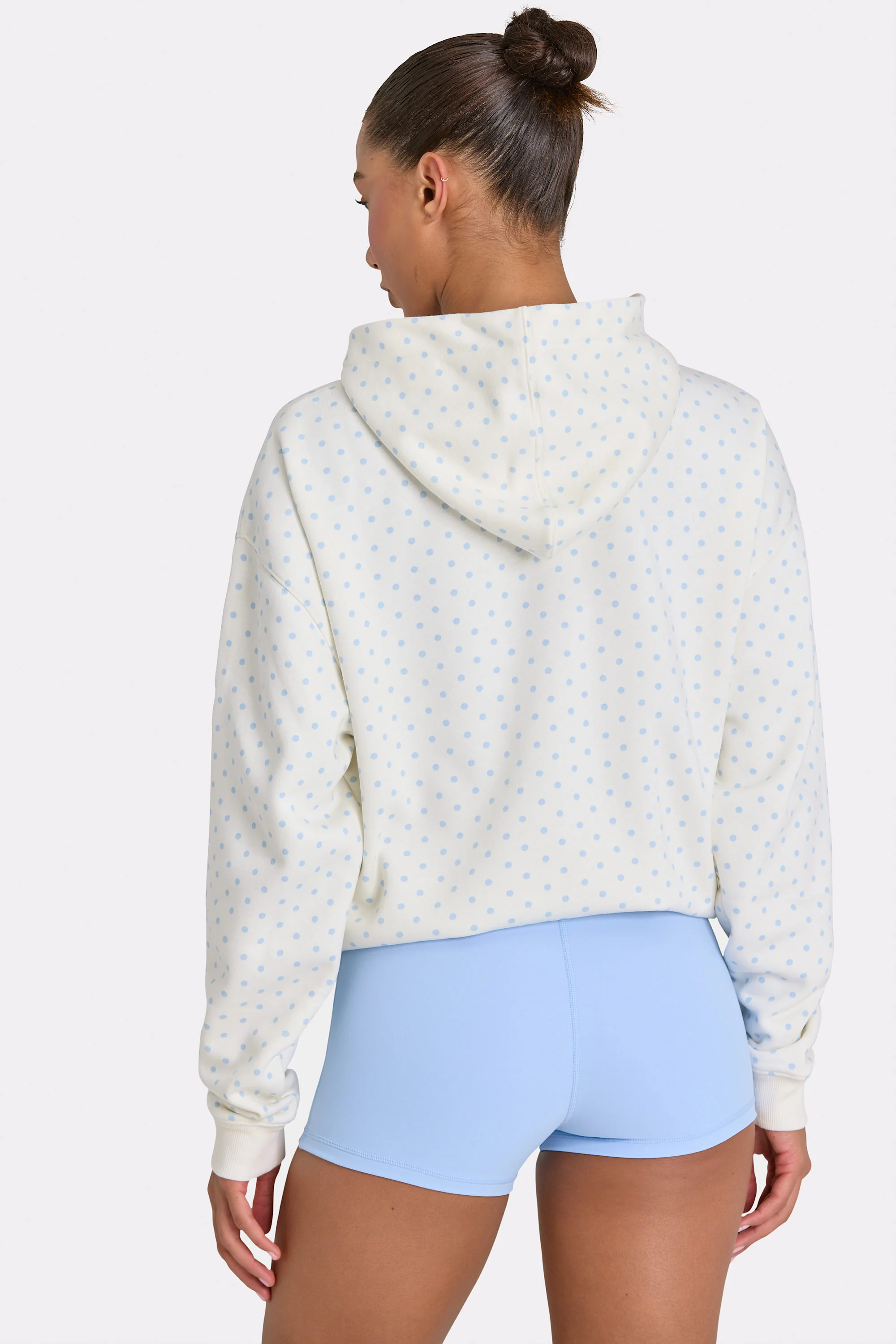 Oversized Applique Hoodie in Coconut Polka Dot - Image 3