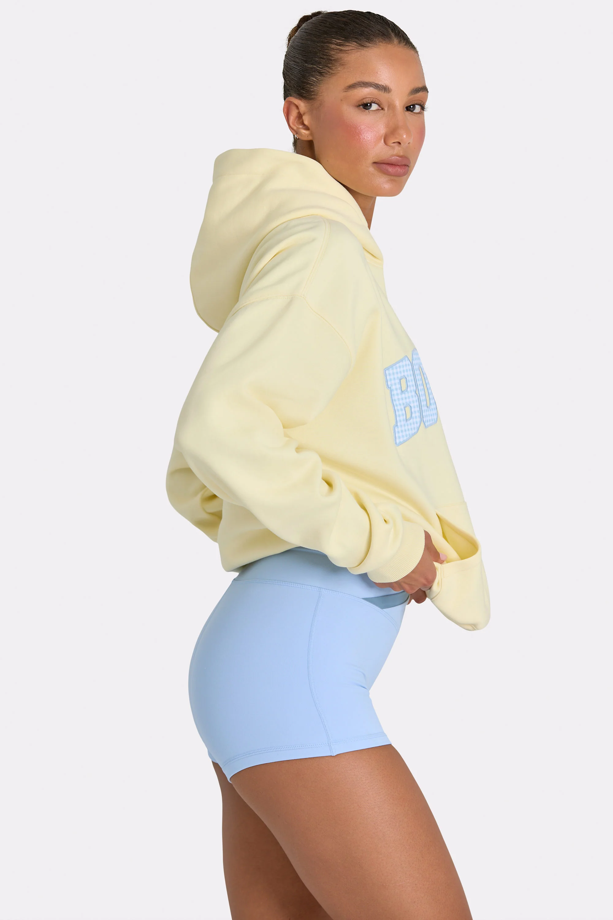 Oversized Applique Hoodie in Lemon - Image 4