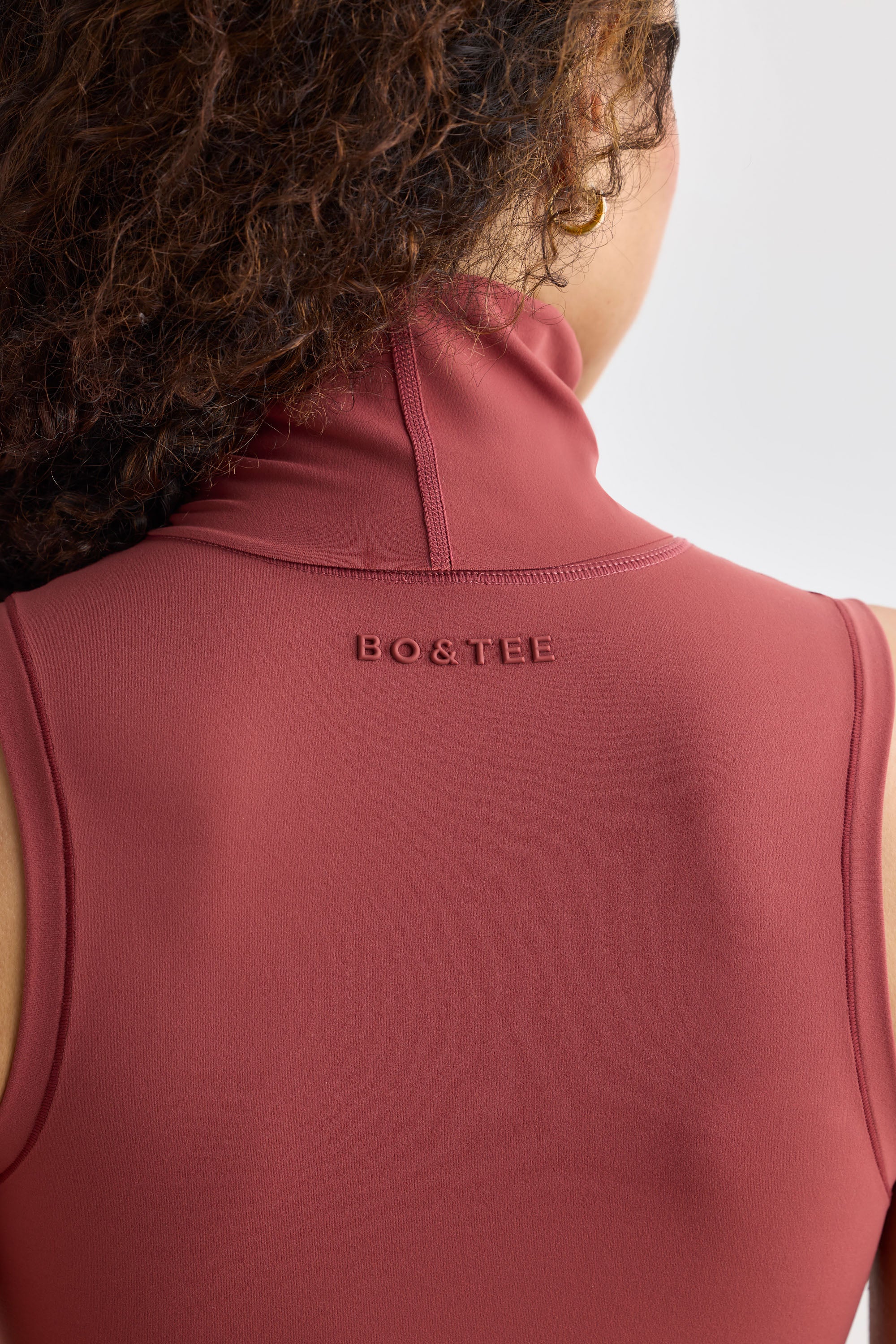 Soft Active Turtleneck Tank Top in Rust - Image 5