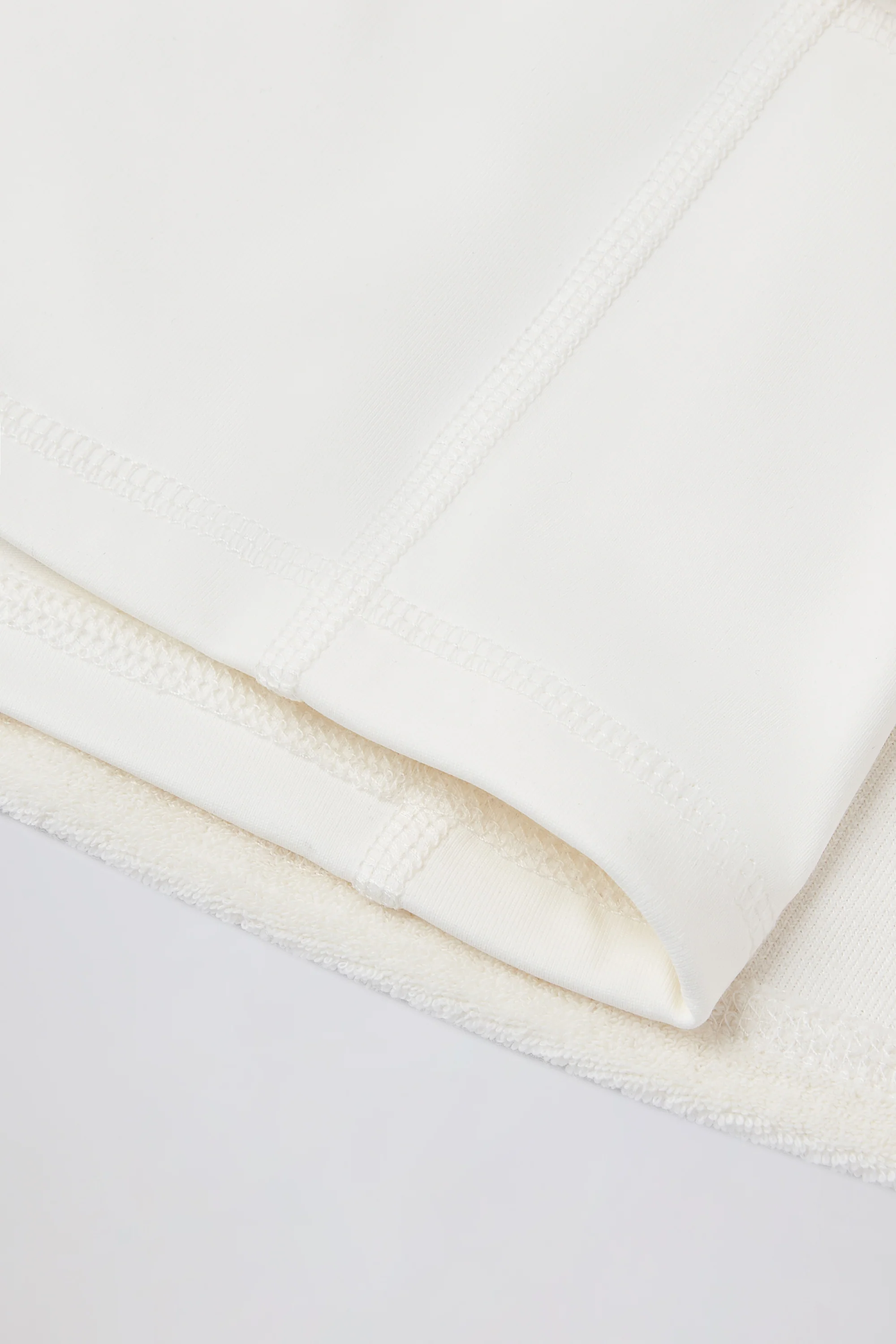 Terry Towelling Mid-Rise Skort in Ivory - Image 6